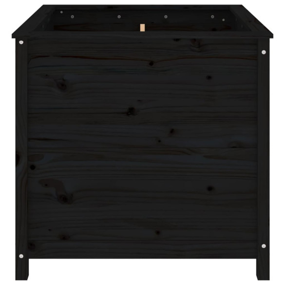 Jardinieră Grădină Lemn Masiv de Pin - Negru - 82,5x82,5x78 cm