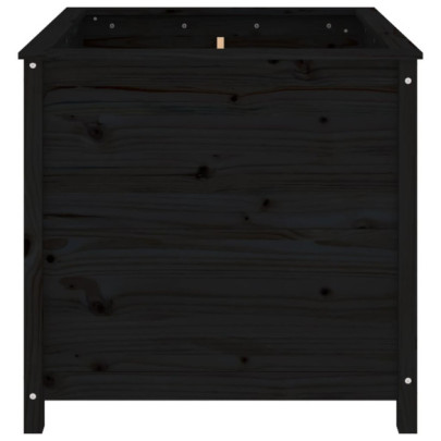 Jardinieră Grădină Lemn Masiv de Pin - Negru - 82,5x82,5x78 cm