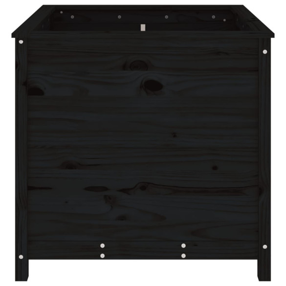 Jardinieră Grădină Lemn Masiv de Pin - Negru - 82,5x82,5x78 cm
