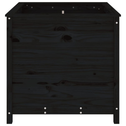 Jardinieră Grădină Lemn Masiv de Pin - Negru - 82,5x82,5x78 cm