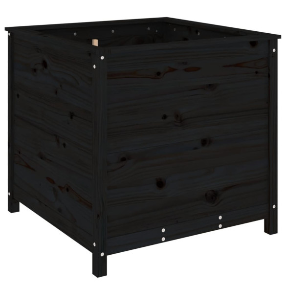 Jardinieră Grădină Lemn Masiv de Pin - Negru - 82,5x82,5x78 cm