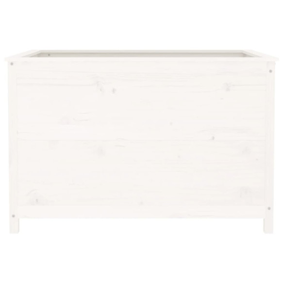 Strat Înălțat Grădină Alb - Lemn Masiv Pin - Livrare Gratuită