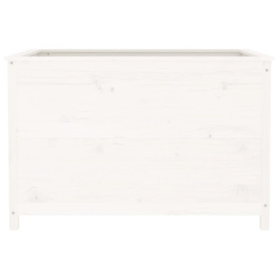 Strat Înălțat Grădină Alb - Lemn Masiv Pin - Livrare Gratuită