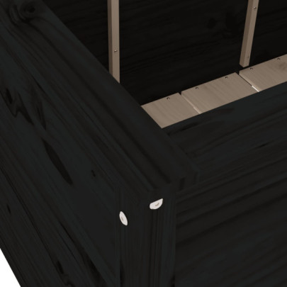 Strat Înălțat Grădină Lemn Masiv Pin Negru 119x82x78 cm
