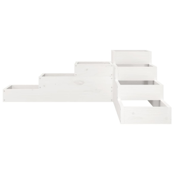 Jardinieră grădină 4 niveluri lemn pin - Alb