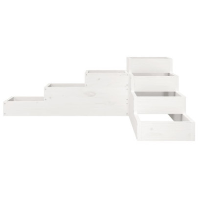 Jardinieră grădină 4 niveluri lemn pin - Alb