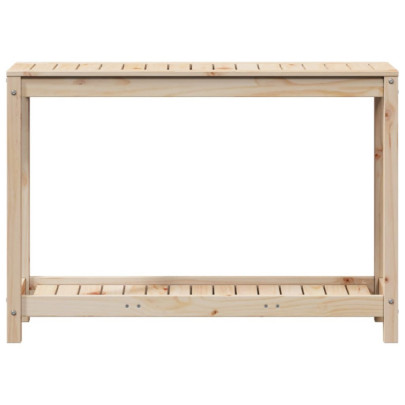 Masă de plantare lemn masiv de pin cu poliță - 108x35x75 cm