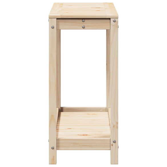 Masă de plantare lemn masiv de pin cu poliță - 108x35x75 cm