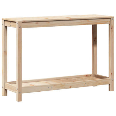 Masă de plantare lemn masiv de pin cu poliță - 108x35x75 cm