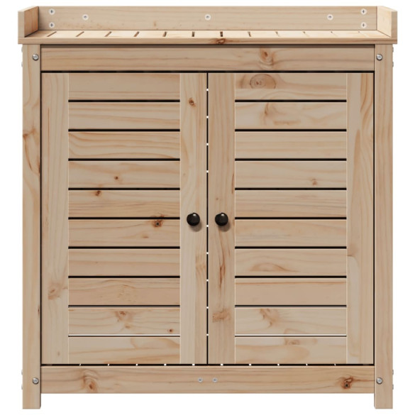 Masă de plantare lemn pin cu rafturi - Livrare gratuită