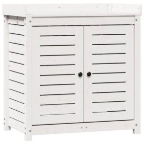 Masă de plantare cu rafturi alb lemn masiv pin - Comandă acum 2