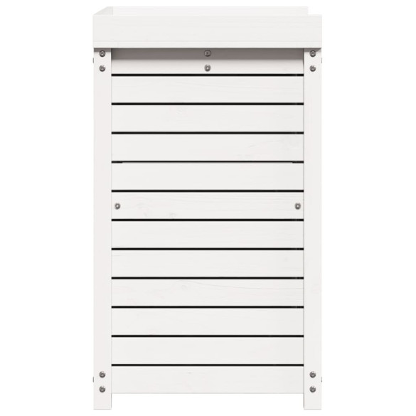 Masă de plantare cu rafturi alb lemn masiv pin - Comandă acum