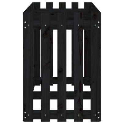 Pat Ridicat Grădină Lemn Pin cu Gard 150x50x70 cm