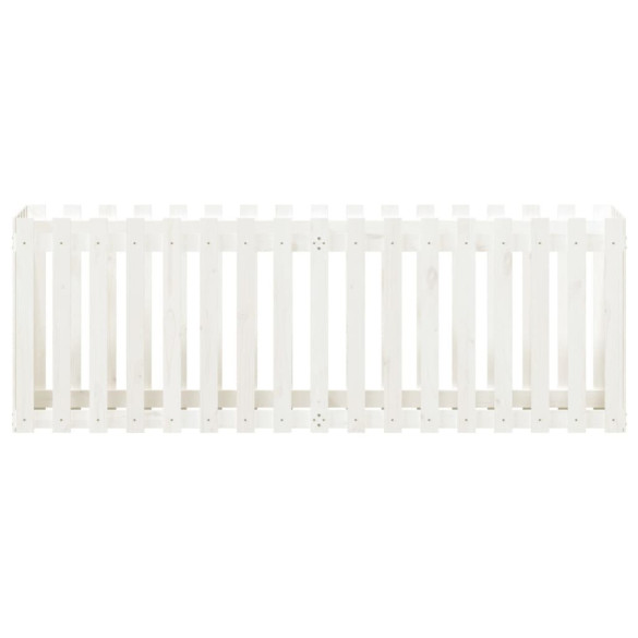 Pat Ridicat Grădină Lemn Pin cu Gard - 200x50x70 cm