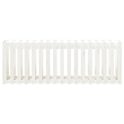 Pat Ridicat Grădină Lemn Pin cu Gard - 200x50x70 cm