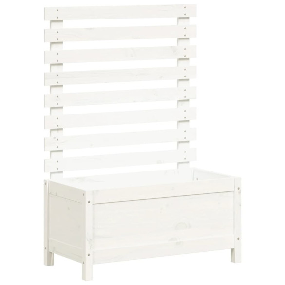 Jardinieră grădină lemn masiv pin raft alb | Livrare gratuită