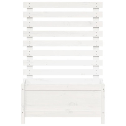 Jardinieră grădină lemn masiv pin raft alb | Livrare gratuită