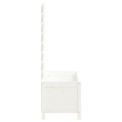 Jardinieră grădină lemn masiv pin raft alb | Livrare gratuită