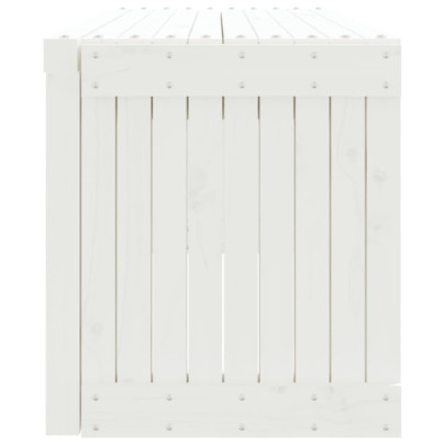 Bancă Grădină Extensibilă Alb - Lemn Masiv - Livrare Gratuită