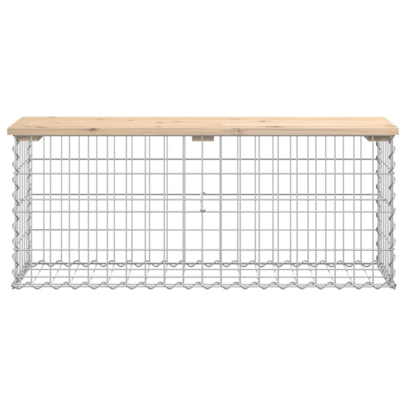 Bancă Grădină Gabion - Lemn Masiv Pin - Livrare Gratuită