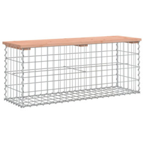 Bancă Grădină Lemn Douglas - Coș Gabion - Livrare Gratuită 2