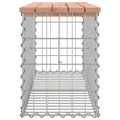 Bancă Grădină Lemn Douglas - Coș Gabion - Livrare Gratuită