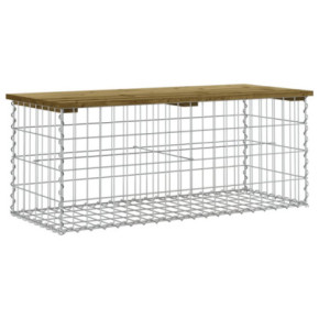 Bancă Grădină Design Gabion - Lemn Pin Impregnat | Livrare Gratuită 2