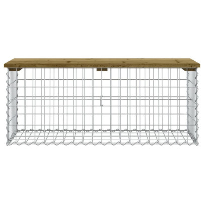Bancă Grădină Design Gabion - Lemn Pin Impregnat | Livrare Gratuită