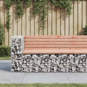 Bancă grădină gabion 122x71x65,5cm lemn masiv Douglas
