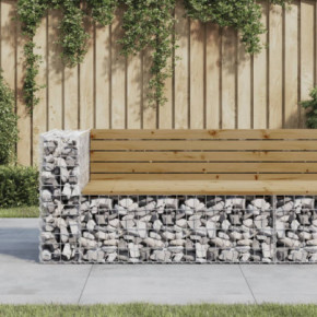 Bancă grădină gabion lemn impregnat | Livrare gratuită
