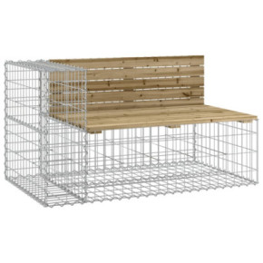 Bancă grădină gabion lemn impregnat | Livrare gratuită 2