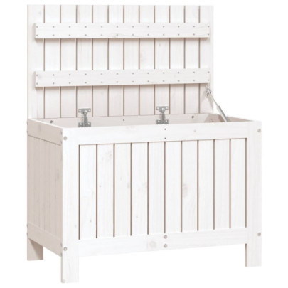 Cutie Depozitare Grădină Alb - Lemn Masiv Pin - 76x42,5x54 cm