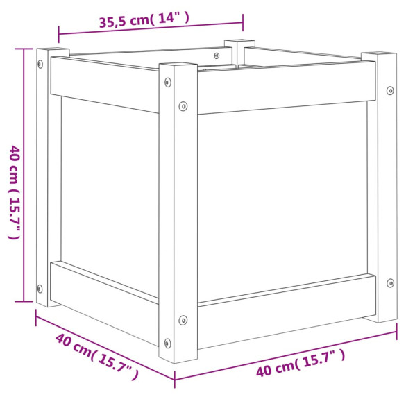 Jardiniere Grădină Lemn Masiv - 2 bucăți - Livrare Gratuită