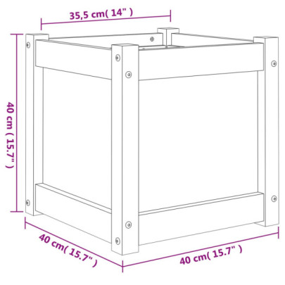 Jardiniere Grădină Lemn Masiv - 2 bucăți - Livrare Gratuită