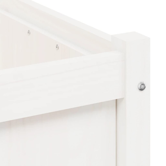 Jardiniere Grădină Lemn Pin 50x50x50 cm - Albă | Livrare Gratuită