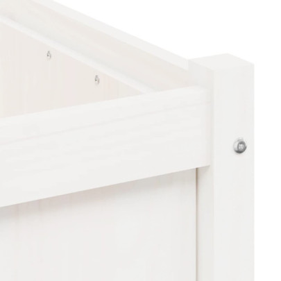 Jardiniere Grădină Lemn Pin 50x50x50 cm - Albă | Livrare Gratuită