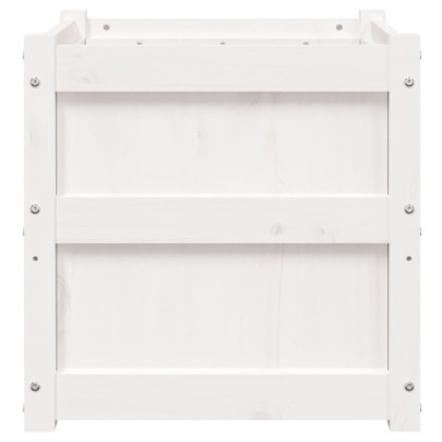 Jardiniere Grădină Lemn Masiv - Set 2 bucăți - Alb