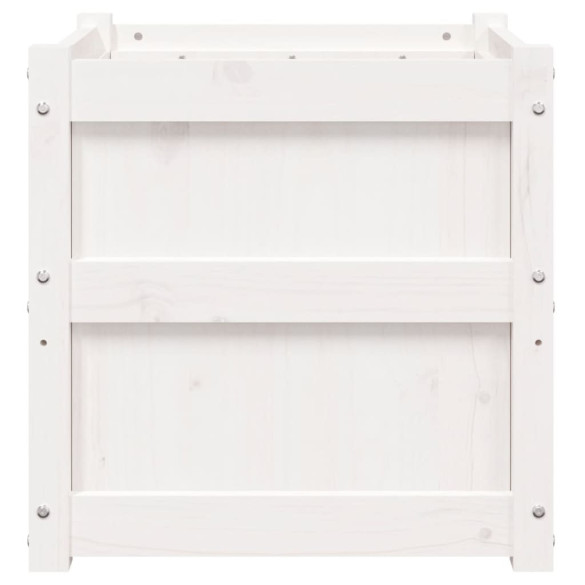 Jardiniere Grădină Lemn Masiv - Set 2 bucăți - Alb