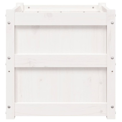 Jardiniere Grădină Lemn Masiv - Set 2 bucăți - Alb