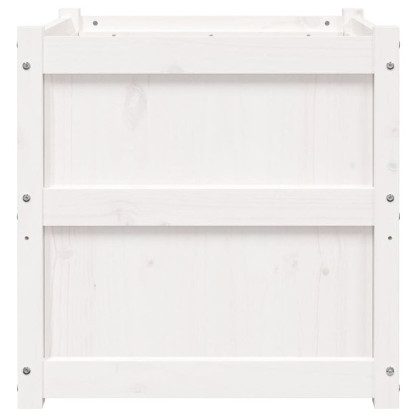 Jardinieră Grădină Albă - Lemn Masiv de Pin 60x60x60 cm