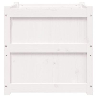 Jardinieră Grădină Albă - Lemn Masiv de Pin 60x60x60 cm