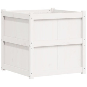 Jardinieră Grădină Albă - Lemn Masiv de Pin 70x70 cm 2