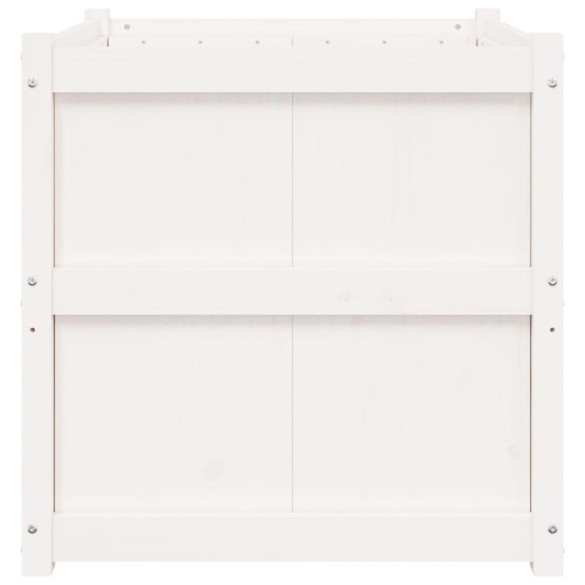 Jardinieră Grădină Albă - Lemn Masiv de Pin 70x70 cm