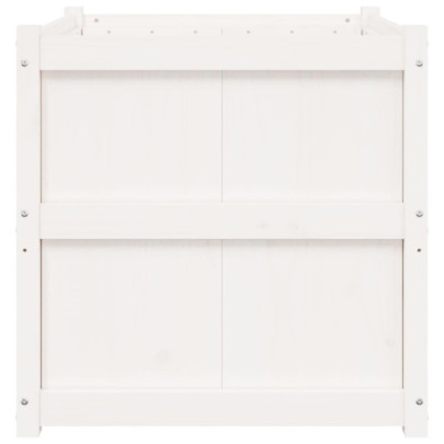 Jardinieră Grădină Albă - Lemn Masiv de Pin 70x70 cm