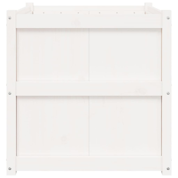 Jardinieră Grădină Albă - Lemn Masiv de Pin 70x70 cm