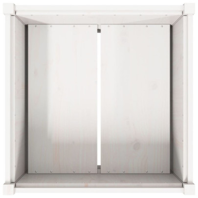 Jardinieră Grădină Albă - Lemn Masiv de Pin 70x70 cm