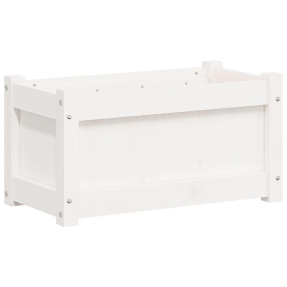 Jardiniere Grădină Lemn Masiv - 2 bucăți - Alb