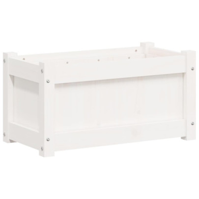 Jardiniere Grădină Lemn Masiv - 2 bucăți - Alb