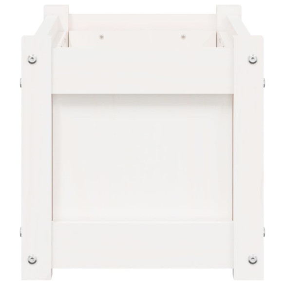 Jardiniere Grădină Lemn Masiv - 2 bucăți - Alb