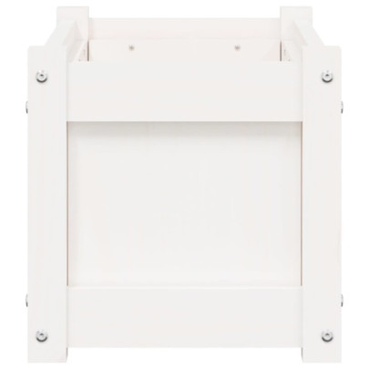 Jardiniere Grădină Lemn Masiv - 2 bucăți - Alb